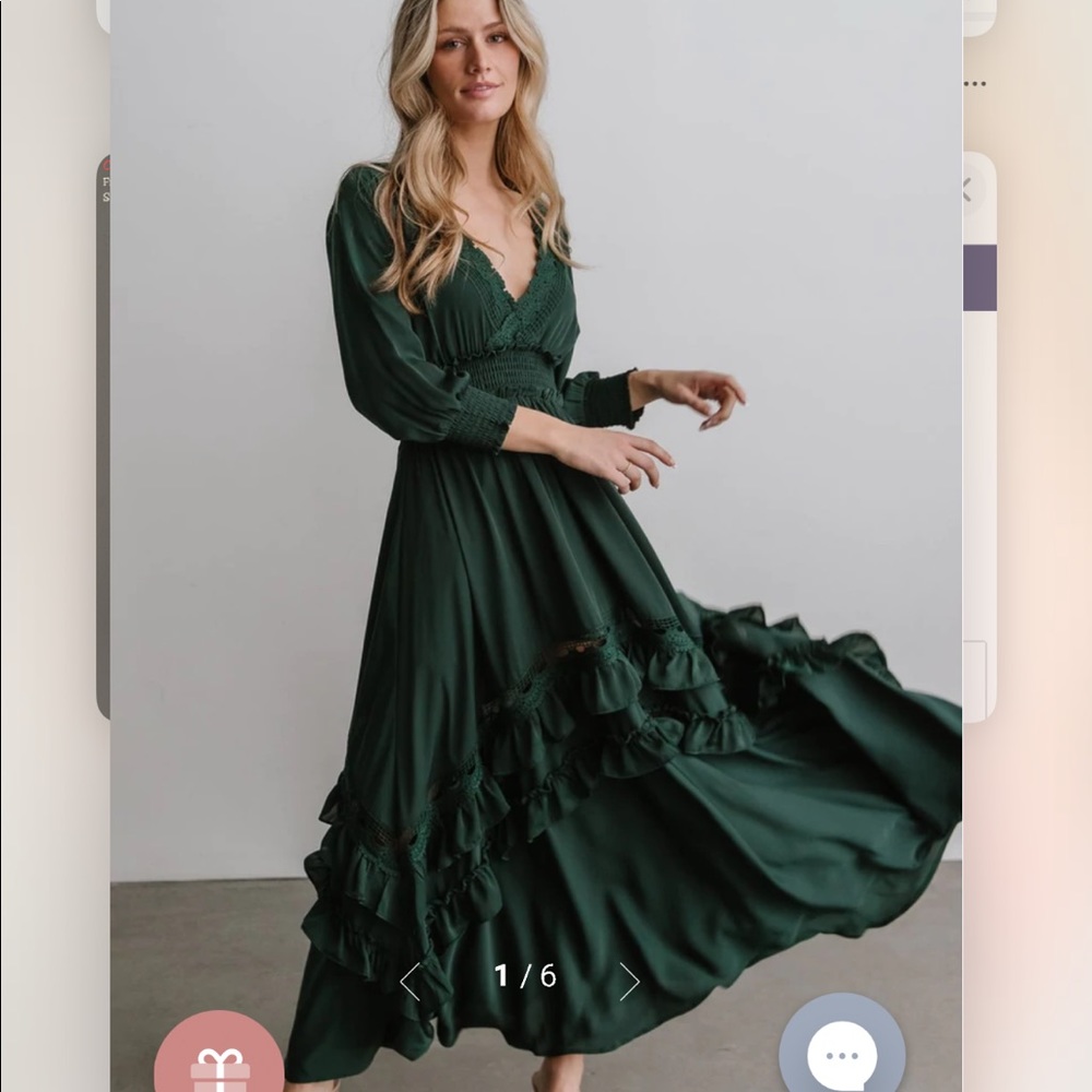 Pippin Ruffle Maxi Dress by Baltic Born - NWT in Hunter Green